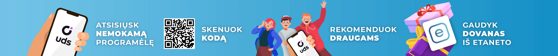 UDS App — atsisiųk, skenuok, rekomenduok, gaudyk dovanas iš Etaneto
